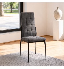SILLA MOD. FLORA PATA NEGRA - TELA C/ GRIS OSCURO CAJAS DE 6 UDS