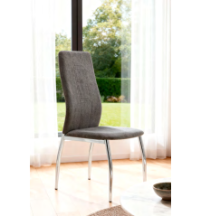 SILLA MOD.ROCIANA CROMO  TELA C/ BEIGE CLARO Y GRIS OSCURO . SE SIRVE EN CAJAS DE 6 UDS