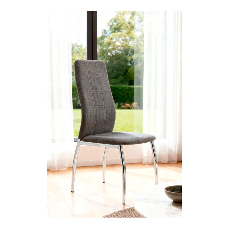 SILLA MOD.ROCIANA CROMO TELA C/ BEIGE CLARO Y GRIS OSCURO . SE SIRVE EN CAJAS DE 6 UDS SILLA MOD.ROCIANA CROMO TELA C/ BEIGE CLARO Y GRIS OSCURO . SE SIRVE EN CAJAS DE 6 UDS