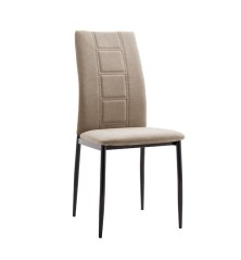 SILLA MOD. ROCIANA PATA NEGRA TELA C/ MOSTAZA, GRIS OSCURO Y BEIG OSCURO.