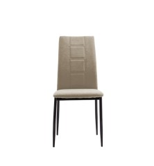 SILLA MOD. ROCIANA  PATA NEGRA TELA C/ MOSTAZA, GRIS OSCURO Y BEIG OSCURO.