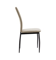 SILLA MOD. ROCIANA  PATA NEGRA TELA C/ MOSTAZA, GRIS OSCURO Y BEIG OSCURO.