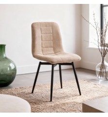 SILLA MOD. UNAY TELA C/ BEIGE y GRIS CLARO - GIRATORIA 180º C/ RETORNO