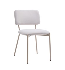 SILLA MOD. TEDY TELA C/ GRIS CLARO - PATA CREMA, NEGRA