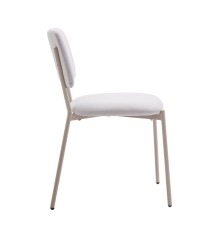 SILLA MOD. TEDY TELA C/ GRIS CLARO - PATA CREMA, NEGRA