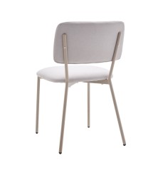 SILLA MOD. TEDY TELA C/ GRIS CLARO - PATA CREMA, NEGRA