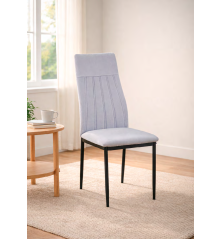 SILLA MOD. ELMA PATA NEGRA TELA VELVET C/ GRIS