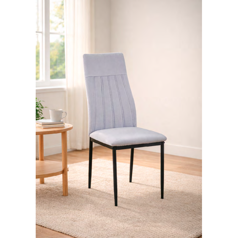 SILLA MOD. ELMA PATA NEGRA TELA VELVET C/ GRIS SILLA MOD. ELMA PATA NEGRA TELA VELVET C/ GRIS