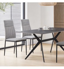 SILLA MOD. ELMA PATA NEGRA TELA VELVET C/ GRIS