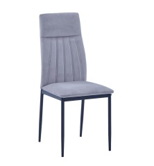 SILLA MOD. ELMA PATA NEGRA TELA VELVET C/ GRIS