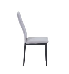 SILLA MOD. ELMA PATA NEGRA TELA VELVET C/ GRIS