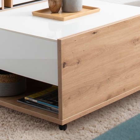 MESA CENTRO MOD. MOLIS BLANCO/ROBLE ARTISAN