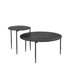 MESA CENTRO MOD. EDEROL C/ MARMOL EN  BLANCO Y EN NEGRO