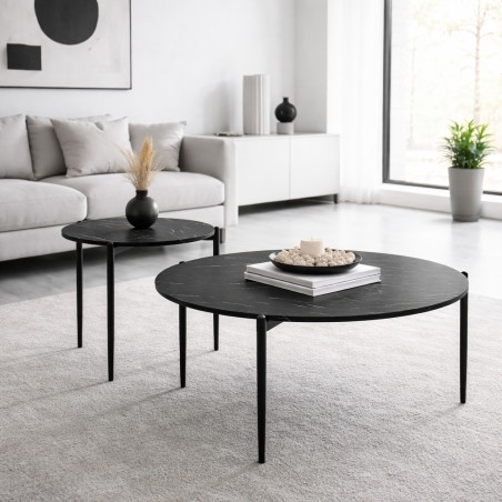 MESA CENTRO MOD. EDEROL C/ MARMOL EN BLANCO Y EN NEGRO