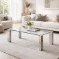 Mesa de centro modelo coralina de cristal y cromo Mesa de centro modelo coralina de cristal y cromo