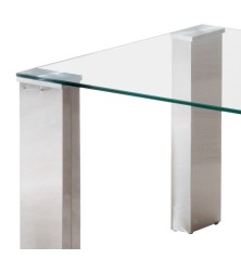 MESA DE CENTRO MODELO CORALINA DE CRISTAL Y CROMO