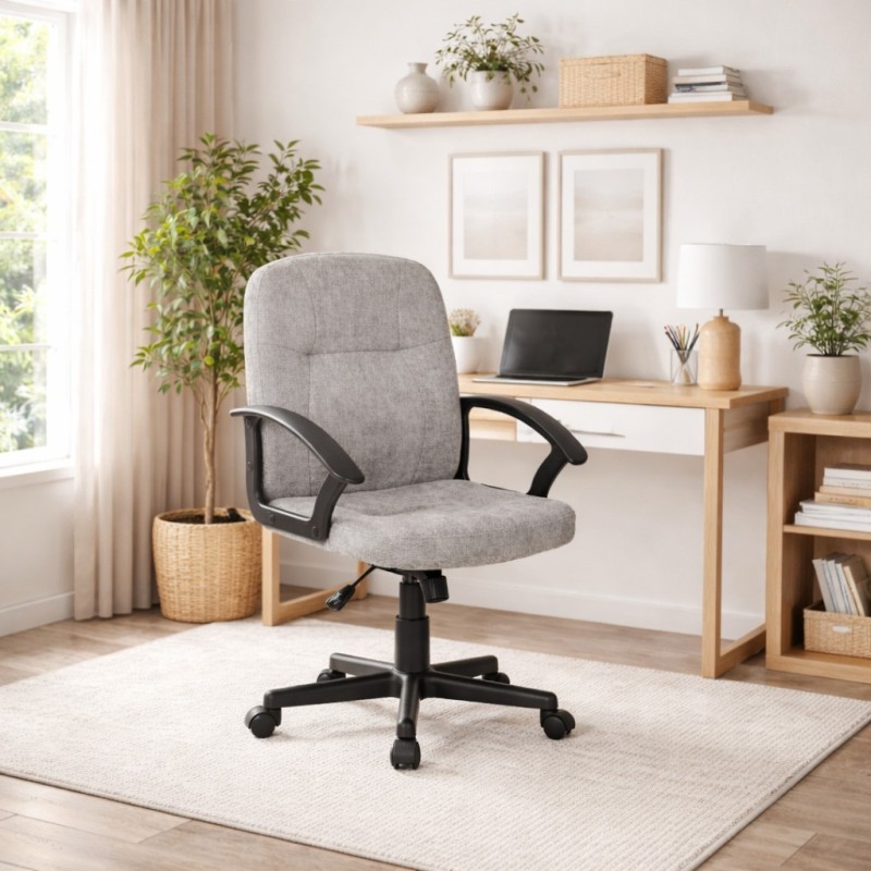 Silla oficina mod. Hale tela c/ gris claro - estructura negra Silla oficina mod. Hale tela c/ gris claro - estructura negra