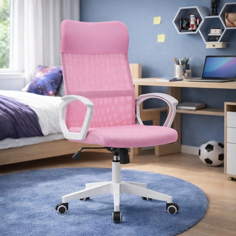 Silla oficina mod. Caren c/ gris y rosa Silla oficina mod. Caren c/ gris y rosa