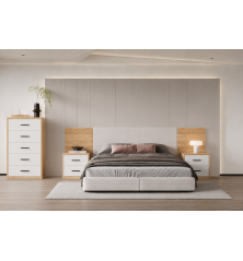 Dormitorio Elba cabecero y dos mesitas 2 cajones