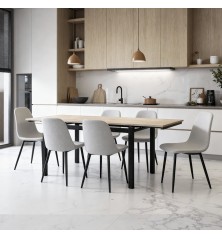MESA COCINA MOD. CAMERUN TAPA ROBLE - PATA NEGRA