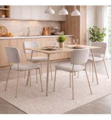 MESA FIJA MOD. ARIADNA - PATA CREMA 110X70 CM