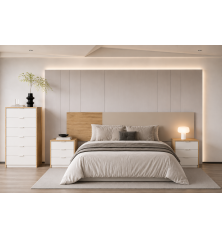 Dormitorio Elba cabecero y dos mesitas 3 cajones