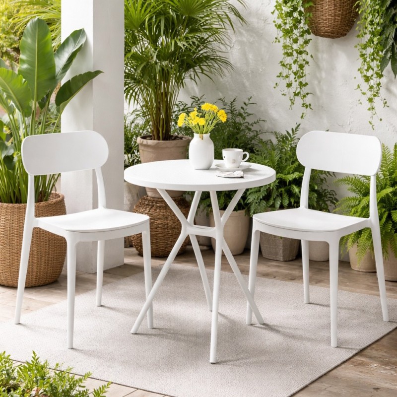 Mesa velador mod. Nara de pp c/ blanco y antracita