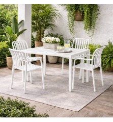 MESA COMEDOR MOD. EBER PP C/ BLANCO Y ANTRACITA 120*80