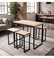 CONUNTO MESA ALTA + 4 TABURETES MOD. NAGORE