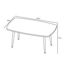MESA COMEDOR FIJA TAPA MDF MOD.HUDSON NEGRO