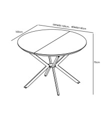 MESA EXTENSIBLE TAPA MDF MOD.WINSOR NEGRO