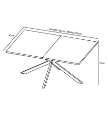 MESA EXTENSIBLE TAPA MDF MOD.KELLER NEGRO