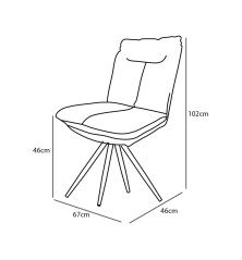 SILLA  MOD.SHELTON TAP.  BEIG Y GRIS