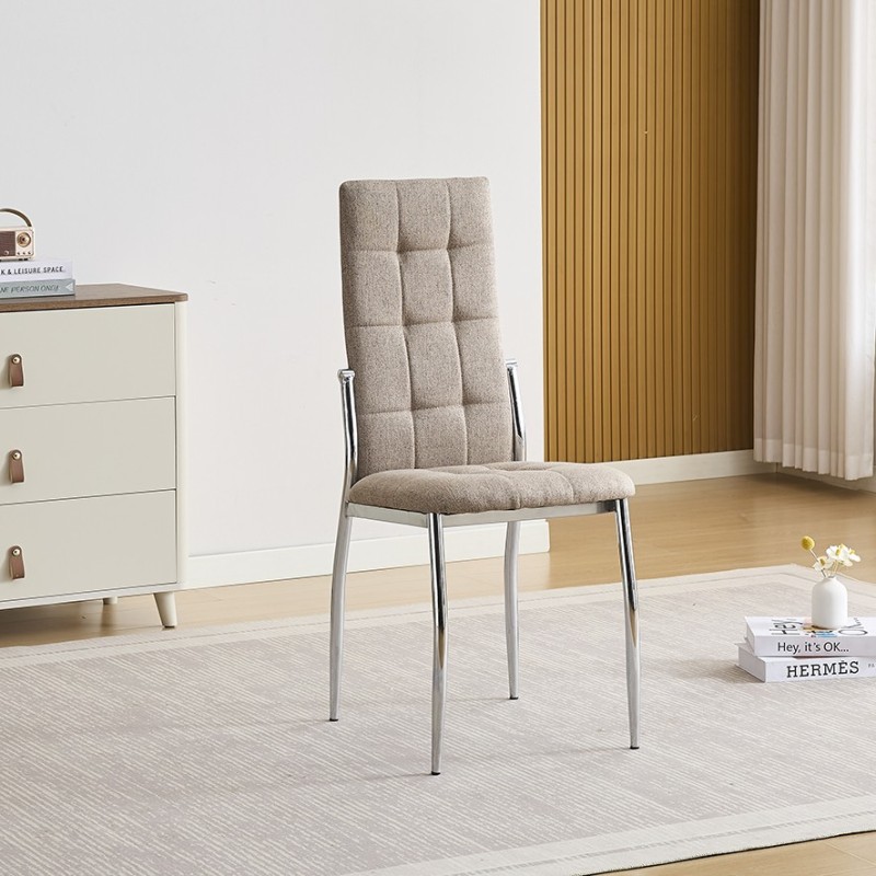 Silla mod kaori tap. gris y beige