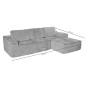 Shaiselongue dcha. (envasado al vacio) mod. Dulce beig y gris
