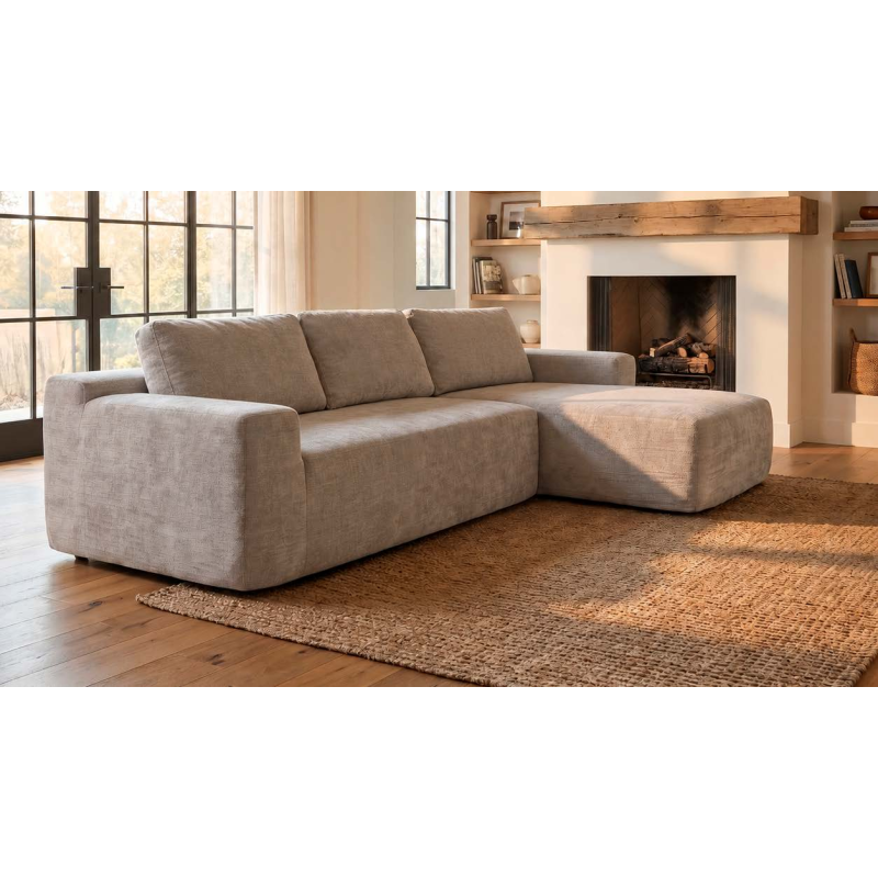 Shaiselongue dcha. (envasado al vacio) mod. Dulce beig y gris