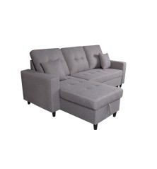 SHAISELONGUE C/ARCÓN IZDA. MOD.NORMAN TAP.MALMO 90 GRIS