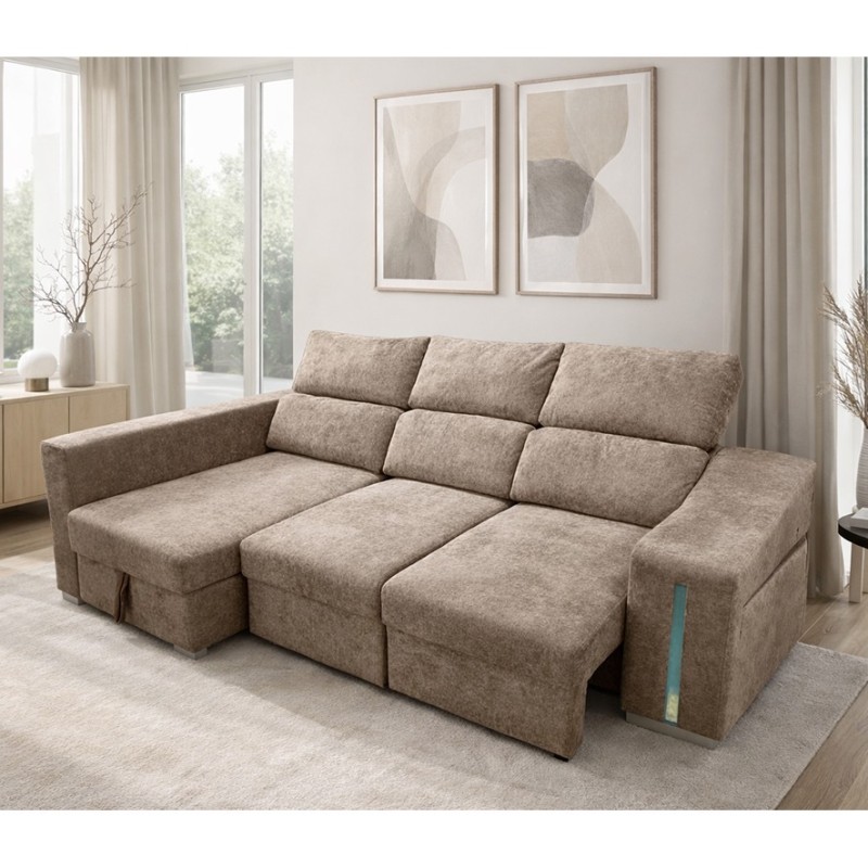 SHAISELONGUE CAMA XL IZDA . MOD.MENUA BEIG Y GRIS SHAISELONGUE CAMA XL IZDA . MOD.MENUA BEIG Y GRIS