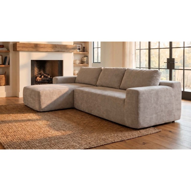 Shaiselongue izda. (envasado al vacio) mod. Dulce beig y gris