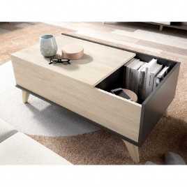 Mesa de centro elevable ness natural grafito