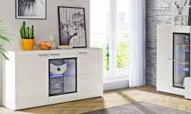 Aparador phantom blanco alto brillo y leds