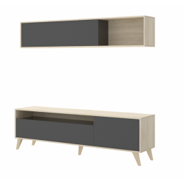 Mueble de salón modelo bonn en color natural y grafito