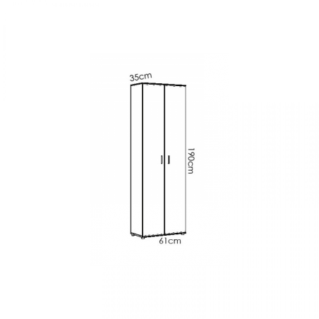 Armario dos puertas escobero multiusos modelo fit en blanco o natural