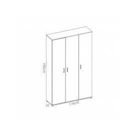 Armario 3 puertas multiuso modelo fit en blanco