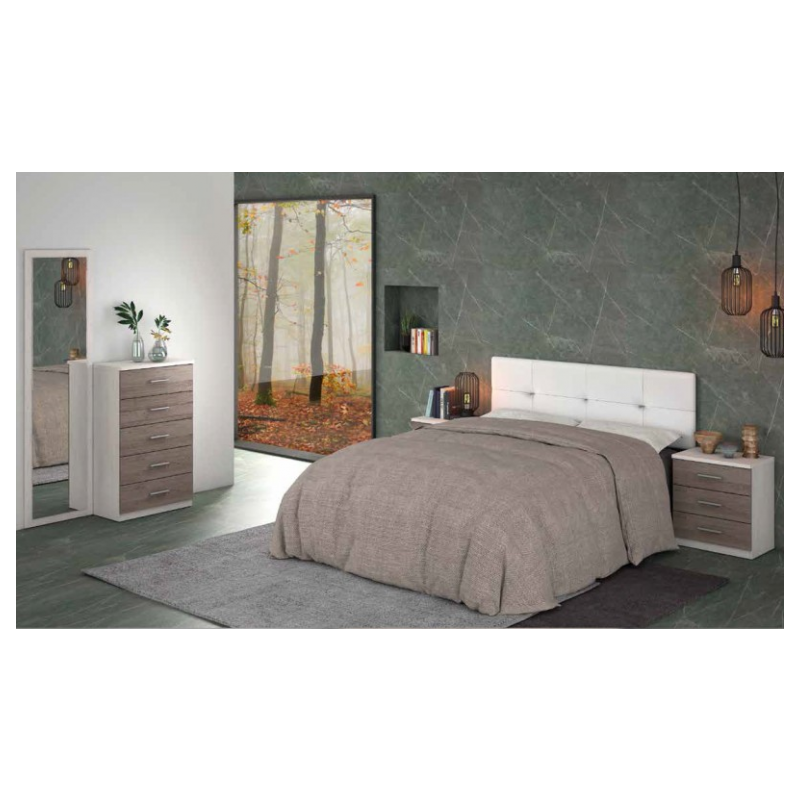 Dormitorio modelo monika 09 en pino andersen gris