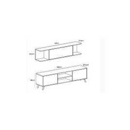 Composicion apilable 180cm modelo soto ambiente 1-B cambrian grafito