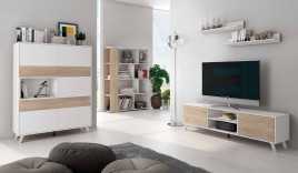 SALON COMPLETO 2 MODELO SOTO EN BLANCO ROBLE