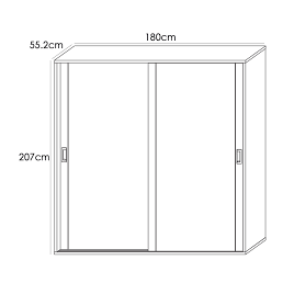 ARMARIO SOTO 2 PUERTAS CORREDERAS PINO ANDERSEN-ROBLE