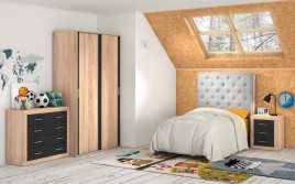 DORTMITORIO JUVENIL LARA 72 CABEZAL TAPIZADO GRIS CAMBRIA GRAFITO dormitorios juveniles 547,00 € 452,07 €