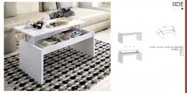 MESA DE CENTRO  SIDE COLOR BLANCO BRILLO O NATURAL
